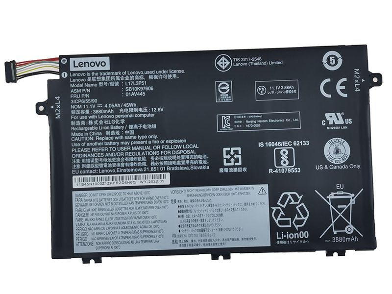 01AV445 01AV447 L17L3P51 Battery for Lenovo ThinkPad E480 E580 R480 R580