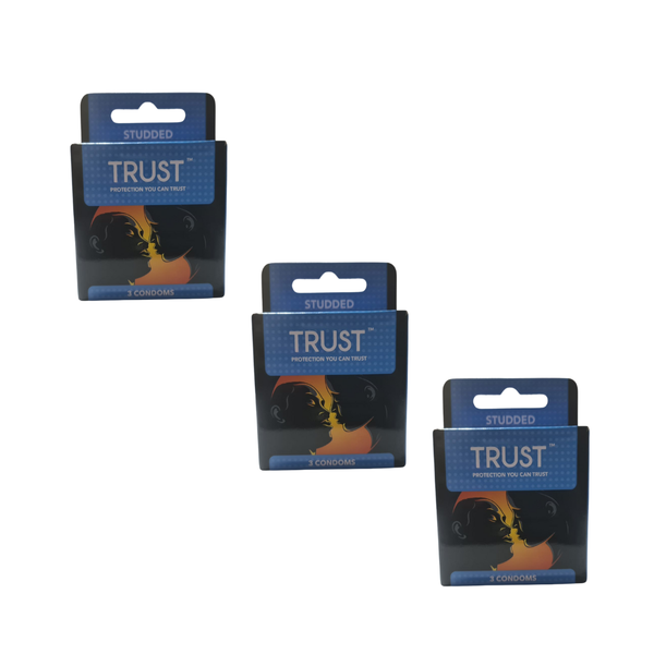 Trust Studded Condoms - 3 Boxes (Total: 9 Condoms)