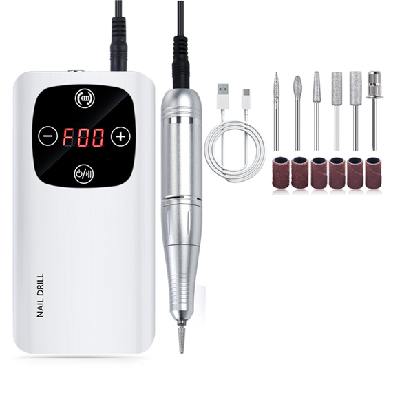 Electric Nail Grinder 2 in 1 Rechargeable Nail Drill Machine 45000rpm