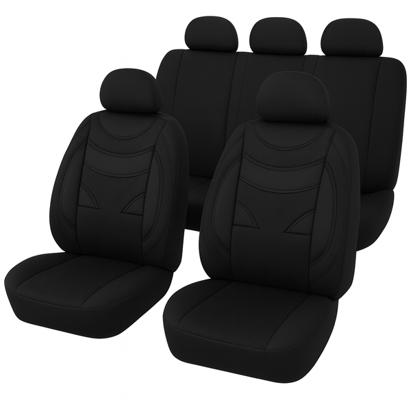 5- Piece Seat Covers - PU Leather &amp; Polyester Universal Fit