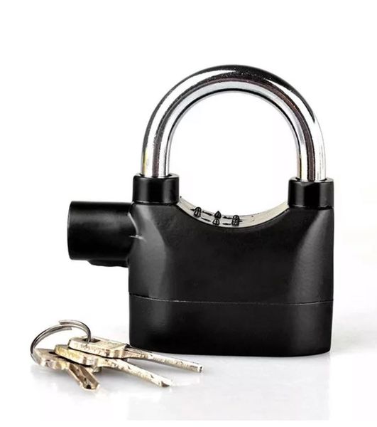 Black Alarm Lock with 3 Keys