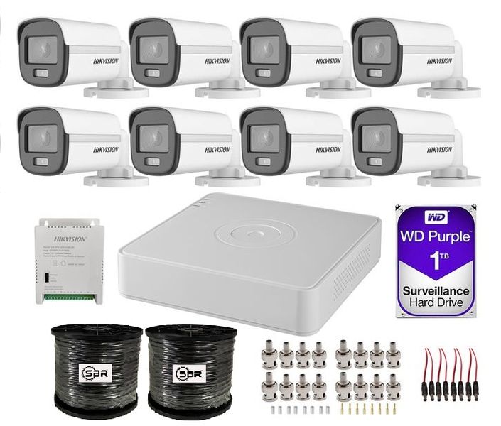 Hikvision 8 Channel 2MP 1080p ColorVu Complete Kit