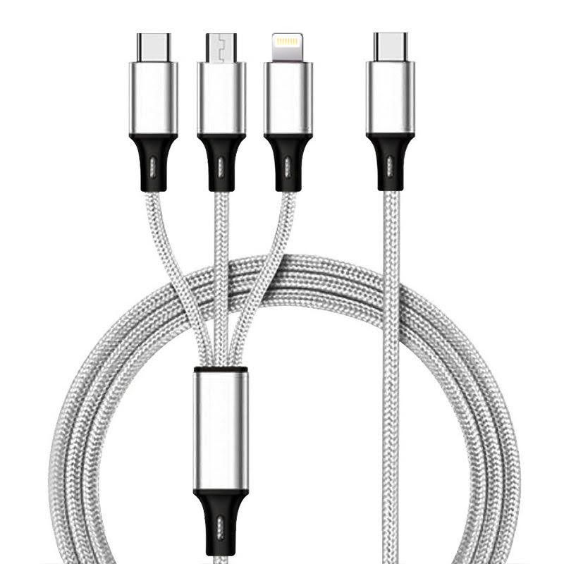 3 in 1 Charging Cable For IOS Android Type C Silver Shop Today Get 