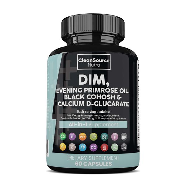 DIM &amp; Evening Primrose Oil - Women's Hormonal Balance Formula - 60 Capsules