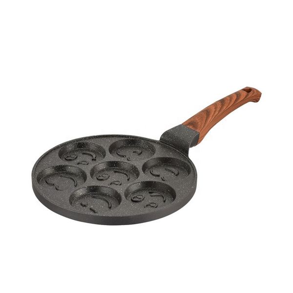 Round Smiley Faces Pancake Pan Non Stick Mini Pancakes Baking Tray-C20-1-7
