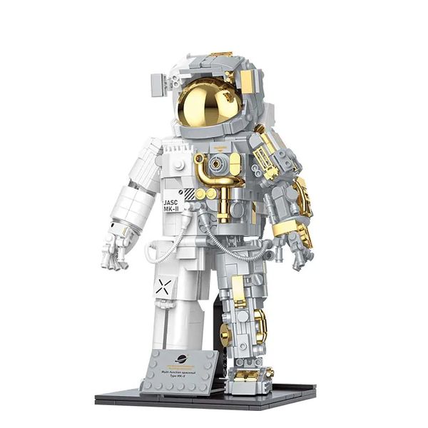 Jaki White and Gold Astronaut Building Block Set