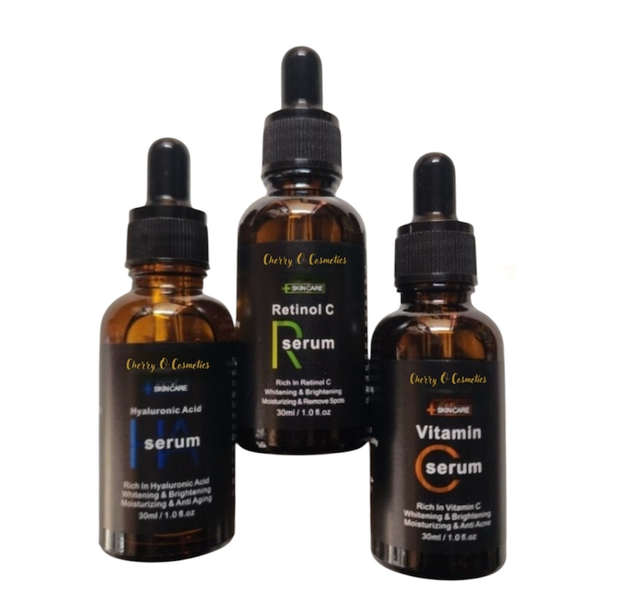 Cherry O Cosmetics Vitamin C, Hyaluronic Acid &amp; Retinol Serum Set