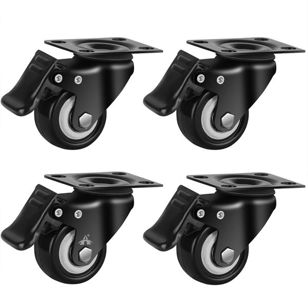 ALANES 4 PCS 2 Inch Caster Wheel Office Chair Swivel Caster with Brake