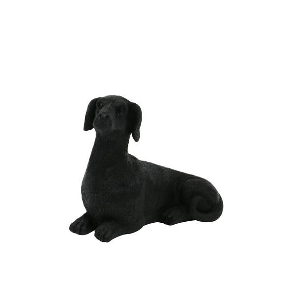 Kitro Dachshund Black Ceramic Tabletop Dog Statue Ornament 21 x 16 cm