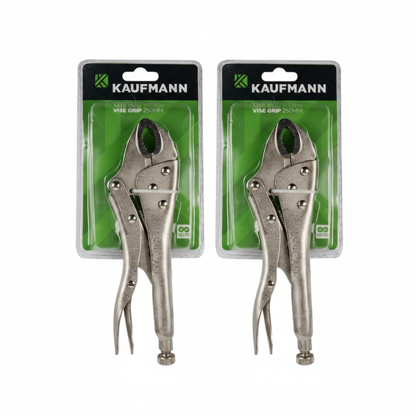 Kaufmann 250mm Locking Plier with Curved Jaw for Secure Gripping - 2 Pack