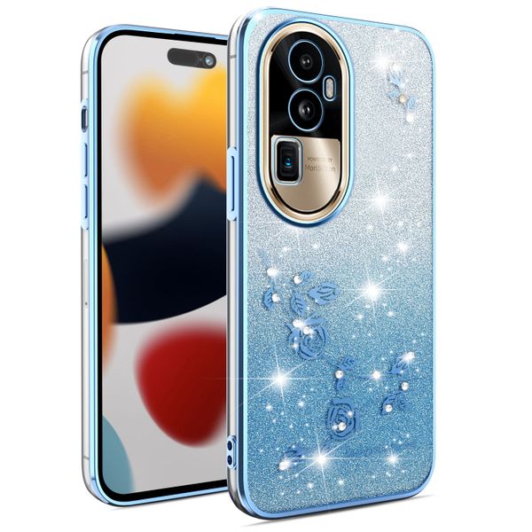 Phone Case Compatible With OPPO Reno 10 Pro Plus Flowers Diamond Shining