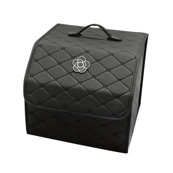Premium Fooldable PU Leather Car Boot Organizer Storage Box