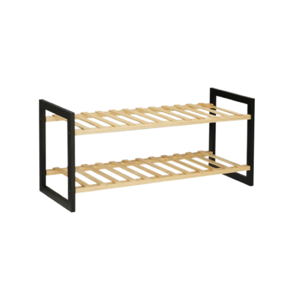 Bamboo 2-Tier Shoe Rack
