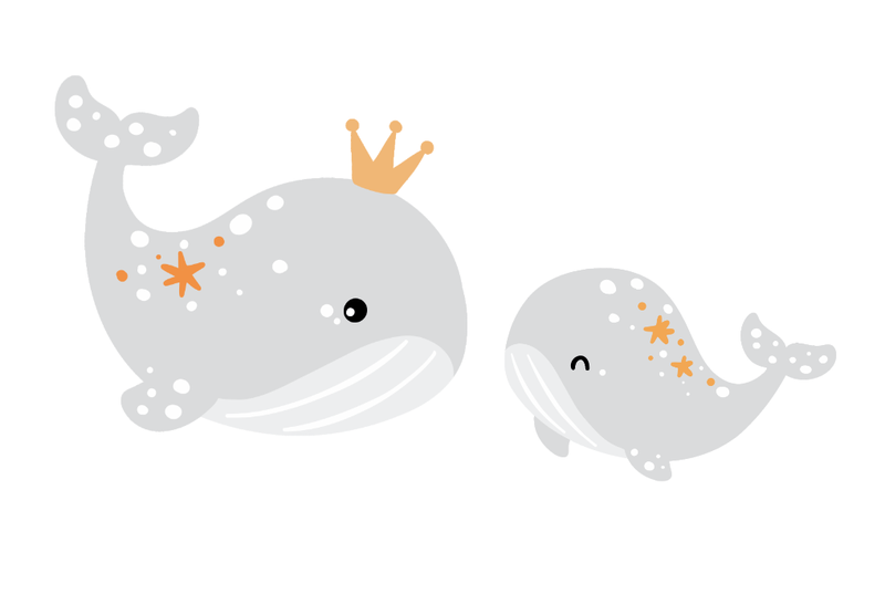 Whale Tale Dreams - Nursey Room Wall Vinyl Stickers