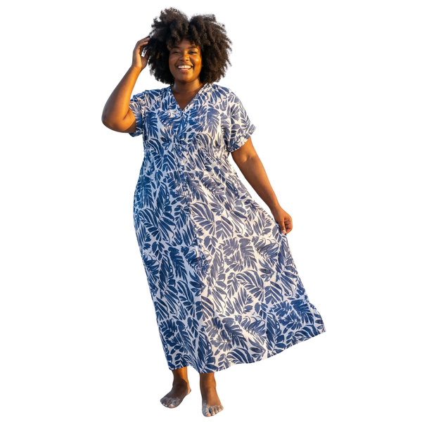 Women's Plus Size Maxi Dress Leafy Print