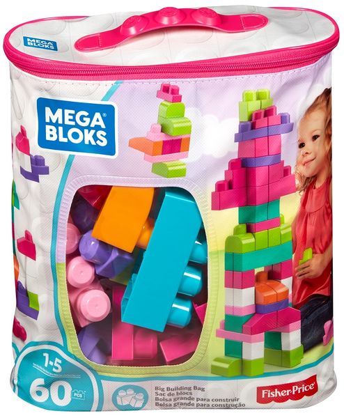 Mega Bloks 60 Piece Big Building Bag - Pink