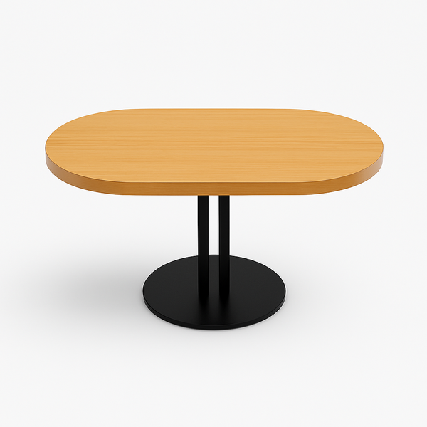 Coffee Table, Soft Oval Shape - Natural Oak Peen