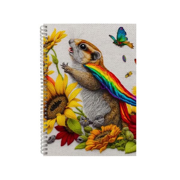 Embroidered FLYING SQUIRREL Notebook Animal Gift Idea Notepad Pad 100