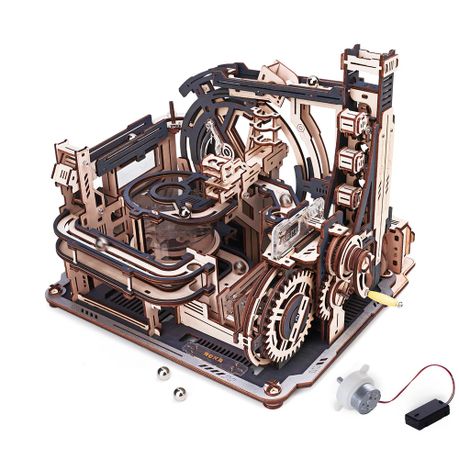 Robotime Marble Spaceport Marble Run 3D Wooden Puzzle Image