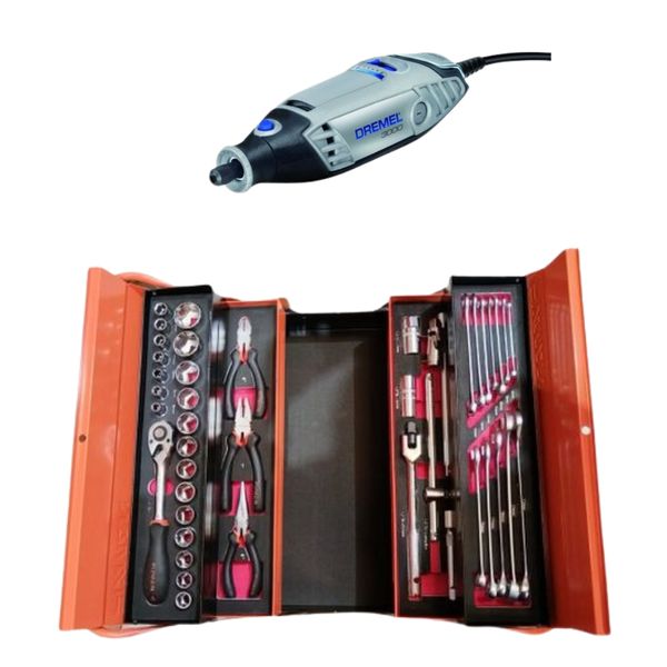 Fixman - 42 Piece Mechanic Tool Box and Dremel 3000-1/25 Rotary Too