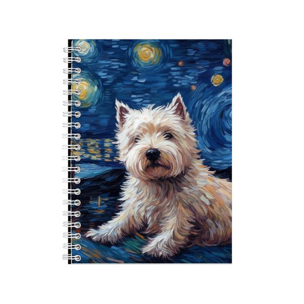 WEST HIGHLAND TERRIER Starry Night Notebook Gift Idea Notepad Pad 116