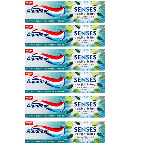 Aquafresh Senses Toothpaste Eucalyptus, Lime, and Mint - (12x 75ml)
