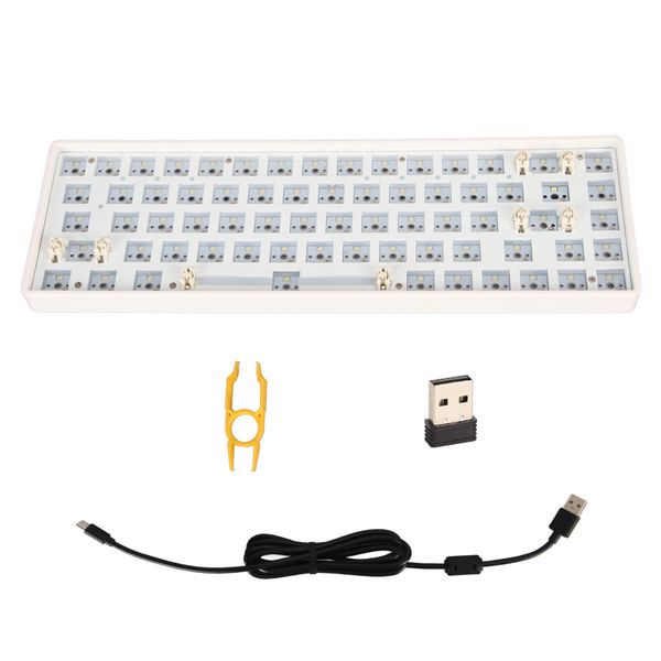 DIY 68 Key Keyboard Wireless, Hot Swap, White