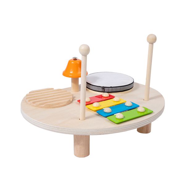 Wooden Music Drum Set with Xylophone &amp; 2 Rods