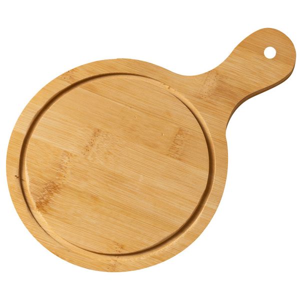 Bamboo Cutting Boards with Handle Wooden Serving Boards Round 33x25x1CM