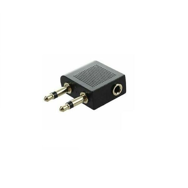Airplane Converter - 3.5MM 2 Male to 1 Female Flight Adapter (Single Unit)