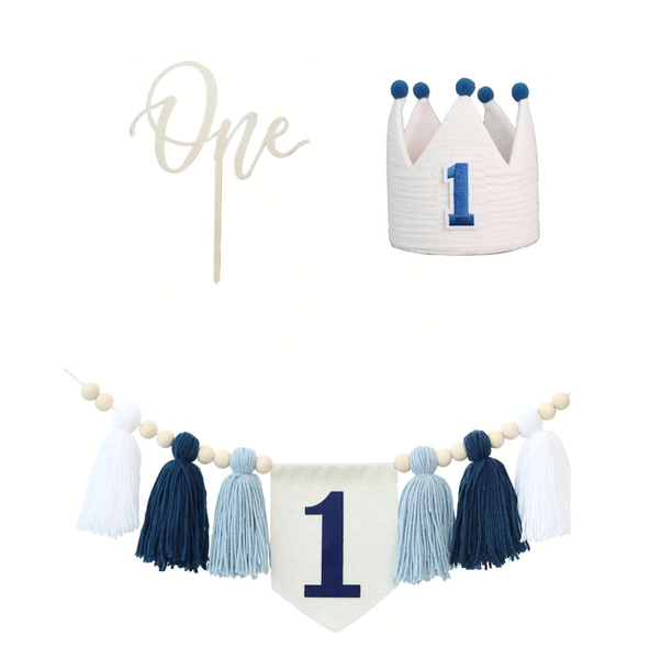 1st Birthday Set - Navy Set of 3