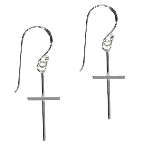 Silverbird 925 Sterling Silver Cross Drop Earrings