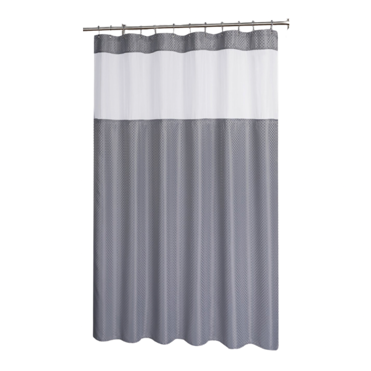Shower Curtain with Liner & Hooks - 180 x 180cm - Charcoal | Shop Today ...