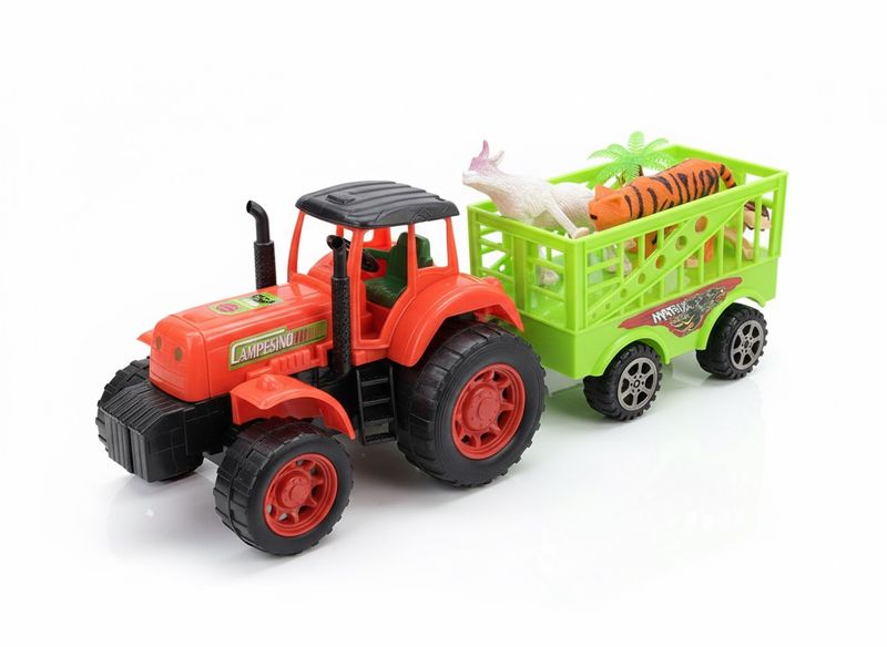 Mini Tractor with Trailer and Animals - Kids' Play Set