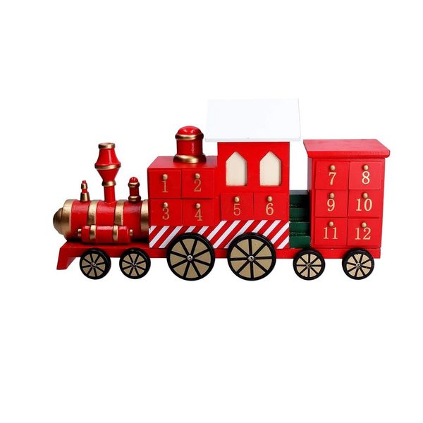 Christmas Countdown Wooden Train Advent Ornament - 29cm x 10cm