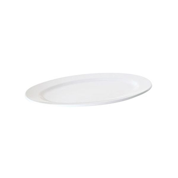 Fortis Prima White Oval Rimmed Platter 12 Pieces