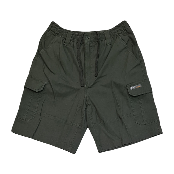 Sterling 21cm Elasticated Waist Stretch Cargo Shorts Olive