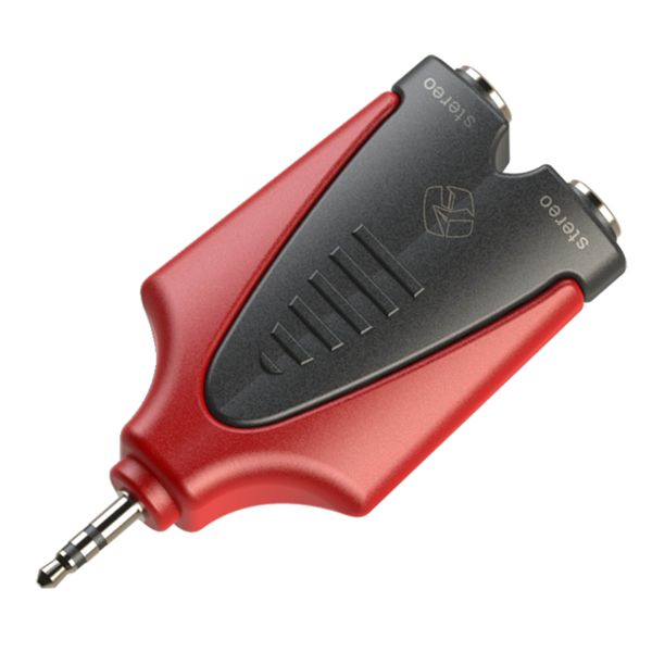 Roxtone - Moulded Adapter 3.5mm Stereo Male - 2 x 6.3mm Stereo Female