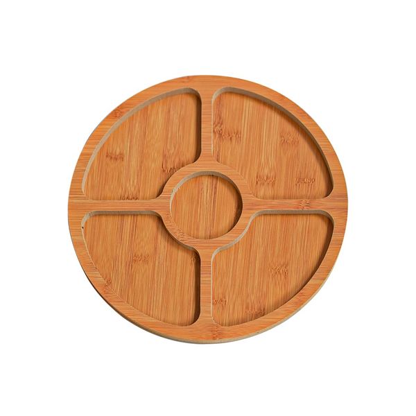 Round Bamboo Wood Appetizer/Snack Serving Platter