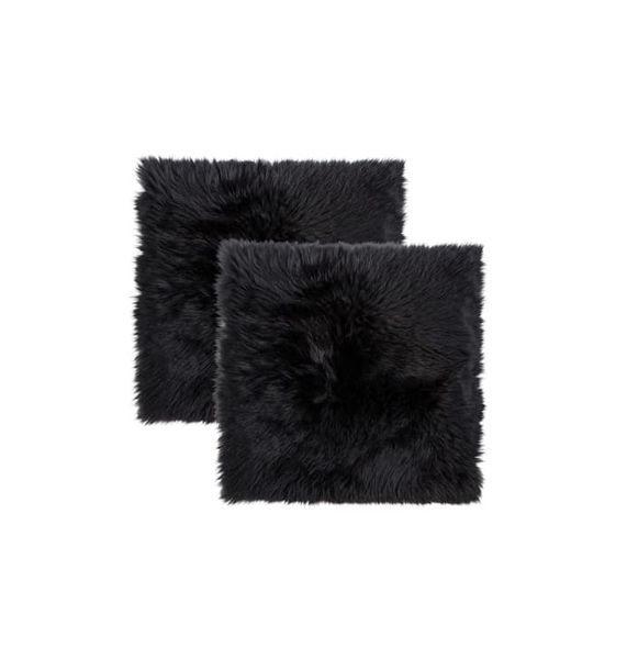 Fur Fluffly Pillows - Black (Pack of 2)