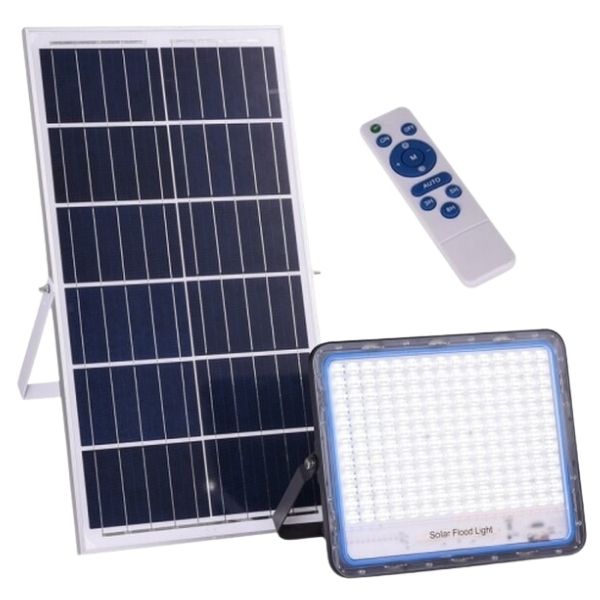 Ecom 400W Solar Flood With Panel &amp; Remote