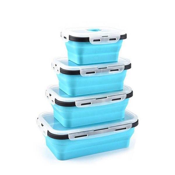 4 Piece Collapsible Silicone Food Storage/Lunch Box Set