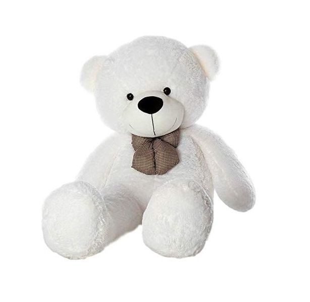 Xtra Large Giant Cuddly Plush Bear with Bowtie - White - 180cm