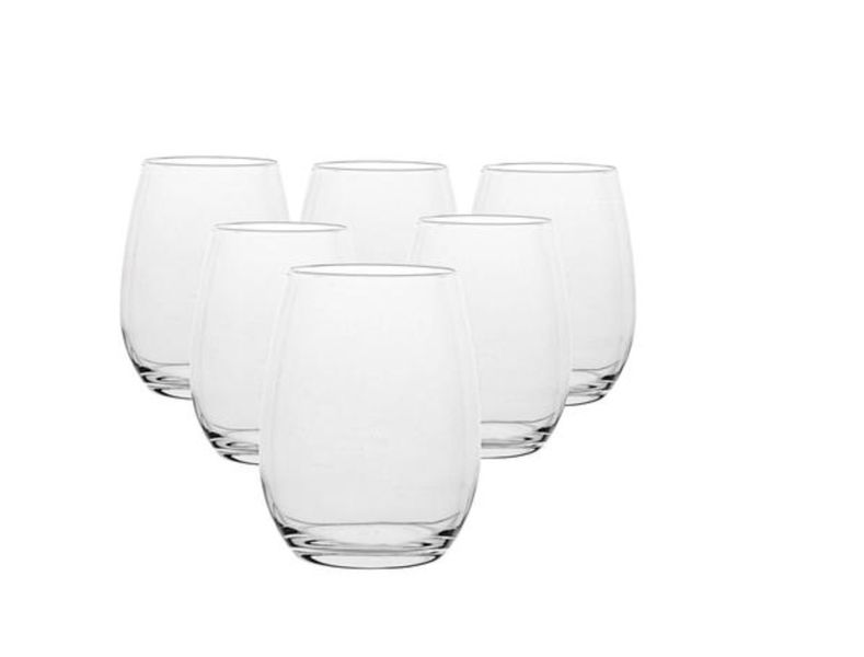 Set of 6 Clear Glass Tumblers