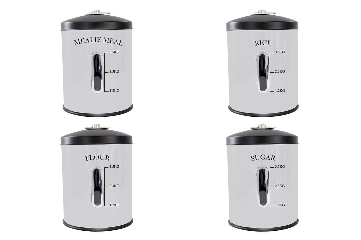 4Piece 5 Liter Stainless Steel Food Storage Canister Set Buy Online