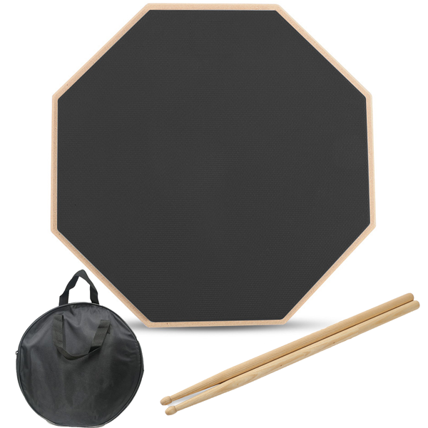 12 Inch Drum Pad Silent Drum Pad Set Rubber Practice Pad with sticks &amp; Bag