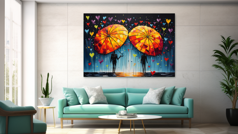 Canvas Wall Art - Umbrellas in Love - JT0023