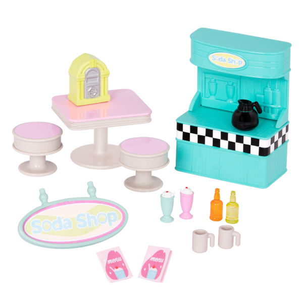 Li'l Woodzeez Animals Soda Shop 15 Piece Accessories Playset