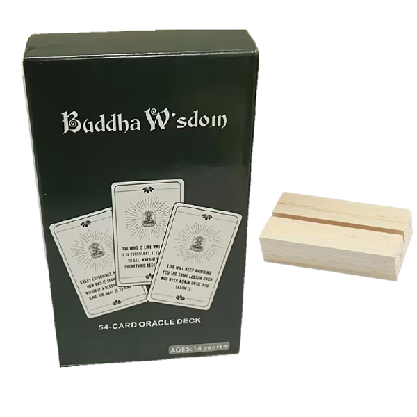 Buddha Wisdom Oracle Cards Set with Wooden Display Stand