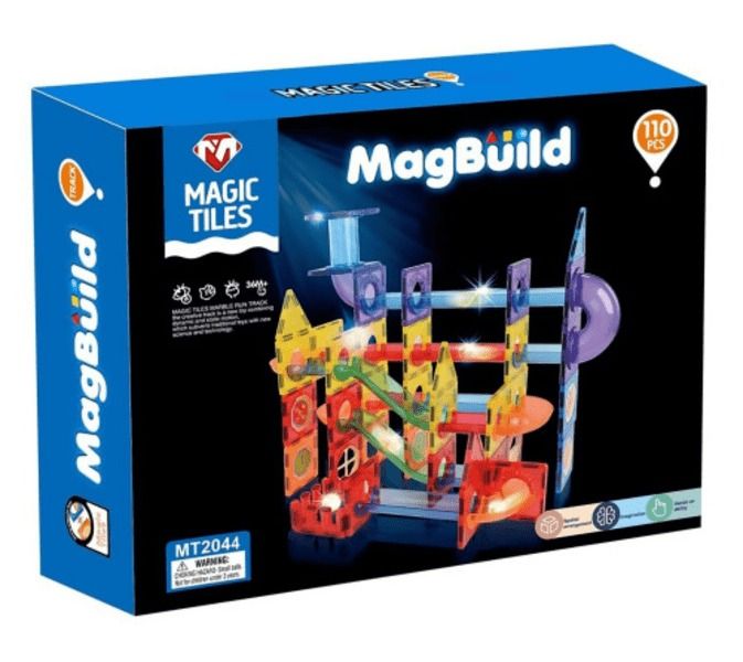 MagBuild Magnetic Tiles Building Blocks 110 Piece Set